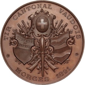 Switzerland, Shooting Medal from 1891, Shooting Competition in Morges