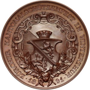 Switzerland, Shooting Medal from 1891, Shooting Festival in Winterthur