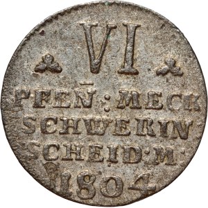 Allemagne, Mecklembourg-Schwerin, 6 pfennigs, 1804