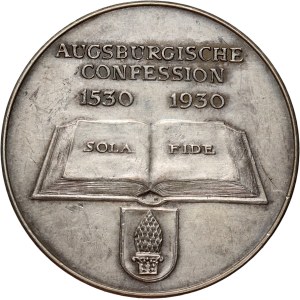 Niemcy, medal z 1930 roku, Marcin Luter i Filip Melanchton, 400. rocznica Wyznania Augsburskiego