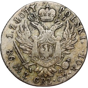 Congress Kingdom, Alexander I, 1 zloty Polish, 1818 IB, Warsaw