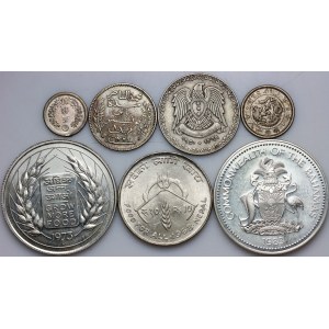 World, silver coin set, (7 pieces)