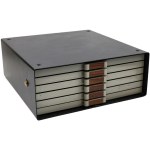 Metal coin box with six trays