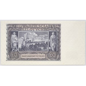 Generalne Gubernatorstwo, 20 złotych 01.03.1940, bez numeracji i serii
