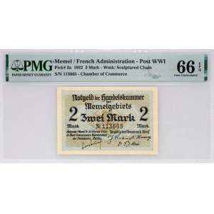 Lithuania, Memel, Klaipėda, 2 mark 1922