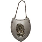Poland, Second Polish Republic, silver baptismal ruff featuring Our Lady of Ostra Brama, with a dedication from 1943