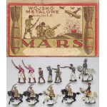 Poland, Second Polish Republic, set of 12 lead soldiers, "Wojsko Metalowe" by L.Z. MARS, in a cardboard box
