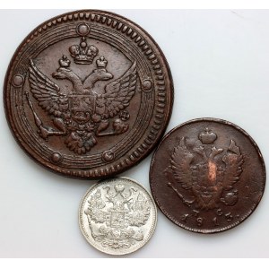 Rusko, sada mincí z let 1802–1915 (3 kusy)