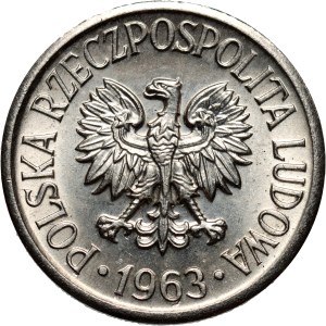 People's Republic of Poland, 5 groszy, 1963, TRIAL, nickel, raised inscription
