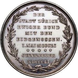 Switzerland, Medal from 1851, 500th anniversary of Zurich's accession to the Swiss Confederation