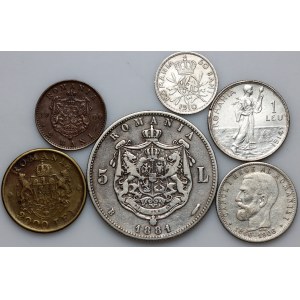 Romania, set of coins from 1884-1946, (6 pieces)