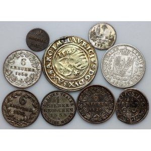 Germany, set of silver coins from 1647-1858, (9 pieces)