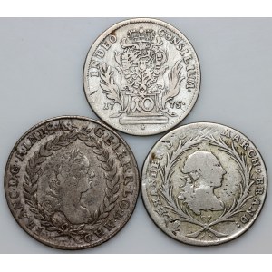Austria, Germany, set of silver coins from 1756-1775, (3 pieces)