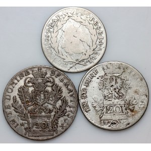 Austria, Germany, set of silver coins from 1756-1775, (3 pieces)