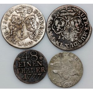 Allemagne, ensemble de pièces en argent datant de 1682 à 1785 (4 pièces)