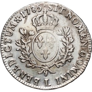 France, Louis XVI, 1 Écu 1785 L, Bayonne