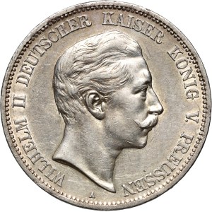 Germany, Prussia, Wilhelm II, 5 Mark 1908 A, Berlin