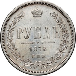 Russie, Alexandre II, rouble de 1878, SPB NF, Saint-Pétersbourg