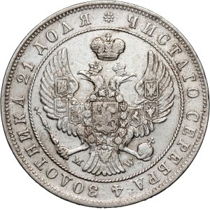 La partition russe, Nicolas Ier, rouble de 1844 MW, Varsovie