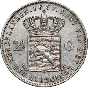 Netherlands, William III, 2 1/2 Gulden 1867