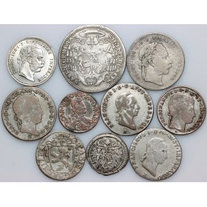 Autriche, Allemagne, coffret de pièces en argent (10 pièces)