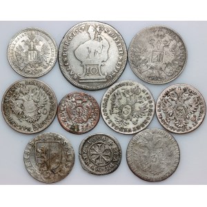 Autriche, Allemagne, coffret de pièces en argent (10 pièces)