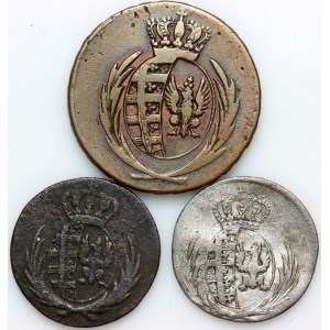 Duchy of Warsaw, Frederick Augustus I, set of coins from 1811–1812, Warsaw, (3 pieces)