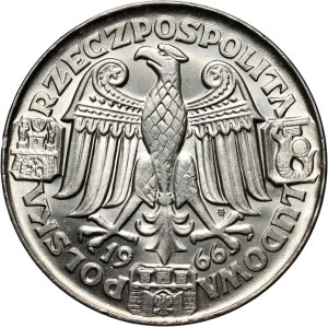 People's Republic of Poland, 100 zlotych, 1966, Mieszko and Dąbrówka, UNCOINED, silver