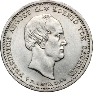 Germany, Saxony, Frederick Augustus II, 1/3 Thaler 1854, Dresden, posthumous