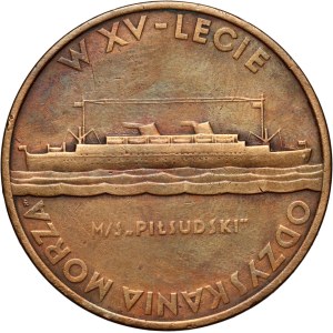 Second Polish Republic, undated medal (1935), Maritime and Colonial League / 15th anniversary of regaining access to the sea