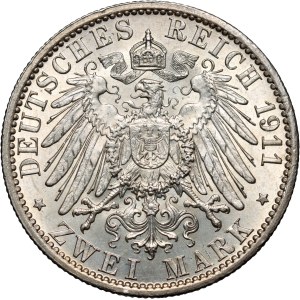Germany, Prussia, Wilhelm II, 2 Mark 1911 A, Berlin