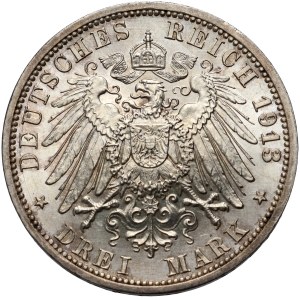 Deutschland, Preußen, Wilhelm II., 3 Mark 1913 A, Berlin, 25-jähriges Regierungsjubiläum