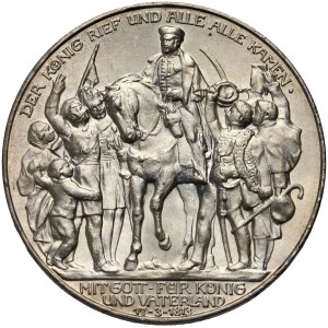 Germany, Prussia, Wilhelm II, 3 Mark 1913 A, Berlin, 100th Anniversary of the victory at the Battle of Leipzig