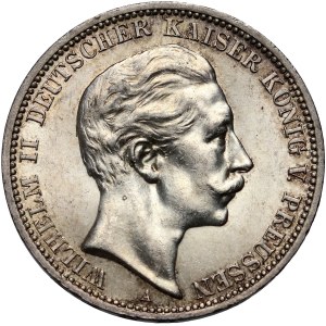 Germany, Prussia, Wilhelm II, 3 Mark 1910 A, Berlin