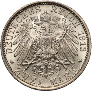 Germany, Prussia, Wilhelm II, 2 marks 1913 A, Berlin, 25th anniversary of Wilhelm II's reign