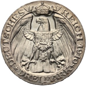 Germany, Prussia, Wilhelm II, 3 Mark 1910 A, 100th anniversary of the University of Berlin