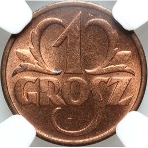 Second Polish Republic, 1 grosz, 1937, Warsaw