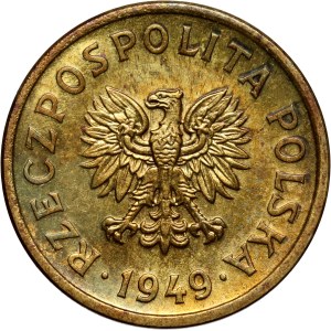 Volksrepublik Polen, 10 Groszy 1949, PROBE, Messing