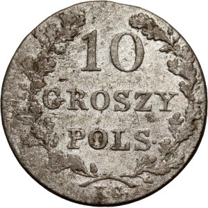 November Uprising, 10 groszy 1831 KG, Warsaw, eagle's talons bent