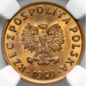 Volksrepublik Polen, 5 Groszy 1949, PROBE, Messing