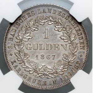 Deutschland, Baden, Friedrich I., Gulden 1867, Karlsruhe, Schützenfest