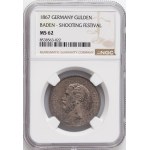 Deutschland, Baden, Friedrich I., Gulden 1867, Karlsruhe, Schützenfest