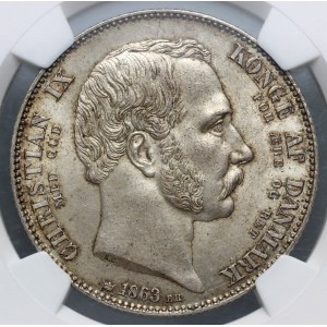 Denmark, Christian IX, 2 Rigsdaler 1863, Death of Frederick VIII and Coronation of Christian IX