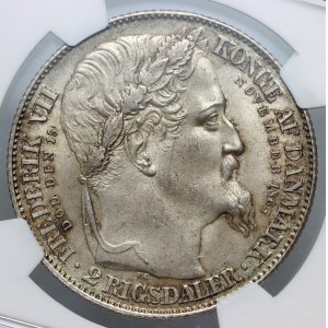 Denmark, Christian IX, 2 Rigsdaler 1863, Death of Frederick VIII and Coronation of Christian IX