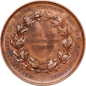 Livonia, undated award medal, Livonian Society for the Promotion of Agriculture and Industry