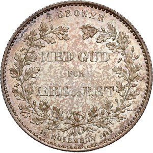 Denmark, Christian IX, 2 Kroner 1888 CS, Copenhagen, 25th anniversary of reign, prooflike
