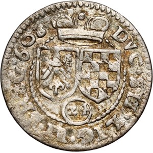 Śląsk, Księstwo Brzesko-Legnicko-Wołowskie, Jan Chrystian i Jerzy Rudolf, 3 krajcary 1608, Złoty Stok