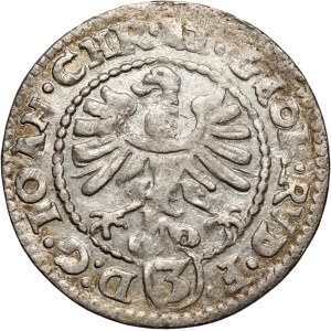Śląsk, Księstwo Brzesko-Legnicko-Wołowskie, Jan Chrystian i Jerzy Rudolf, 3 krajcary 1608, Złoty Stok
