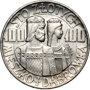 Volksrepublik Polen, 100 Złoty 1966, Mieszko und Dąbrówka, PROBE, Silber