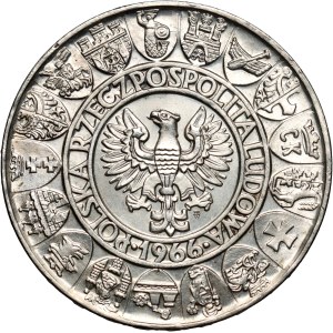 Volksrepublik Polen, 100 Złoty 1966, Mieszko und Dąbrówka, PROBE, Silber